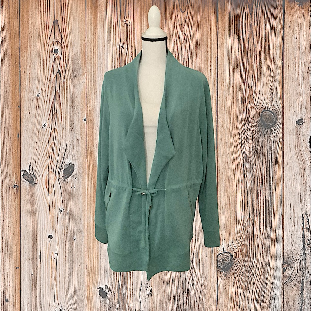 EUC! CHICO’S SAGE DRAWSTRING CARDIGAN